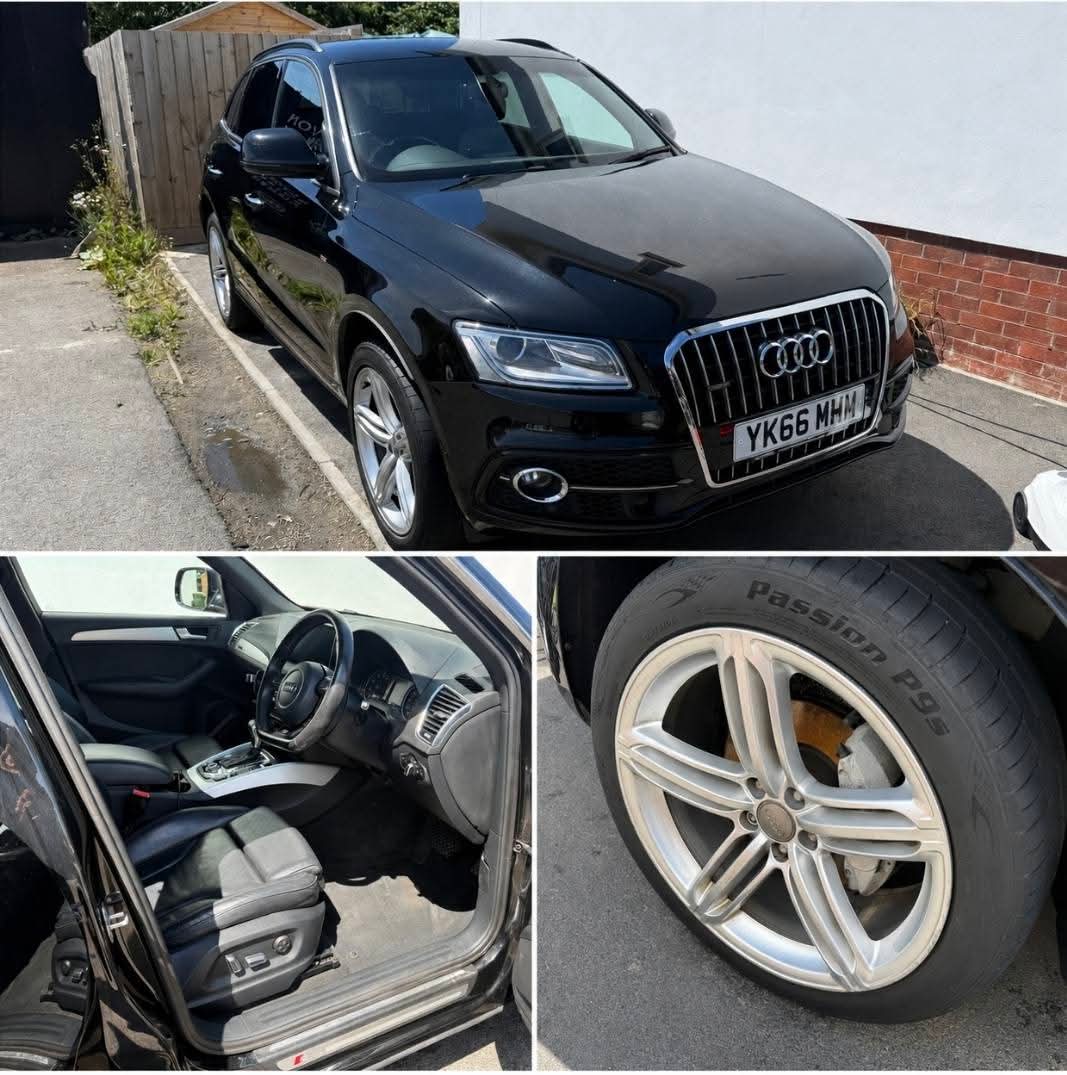 Audi Q5 exterior, interior and wheel valet collage